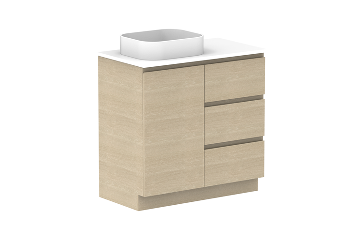 Glacier Hamper Trio Floor Mount Vanity