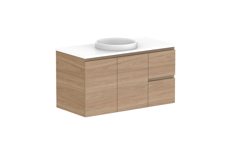 Glacier Door & Drawer Twin Wall Hung Vanity