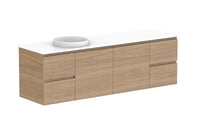 Glacier Door & Drawer Twin Wall Hung Vanity