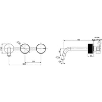 Axia Wall Basin/Bath Mixer - Lead Free