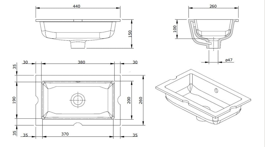 Mini Agres Undercounter Basin