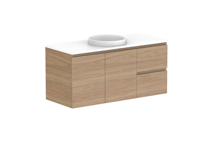 Glacier Door & Drawer Twin Wall Hung Vanity