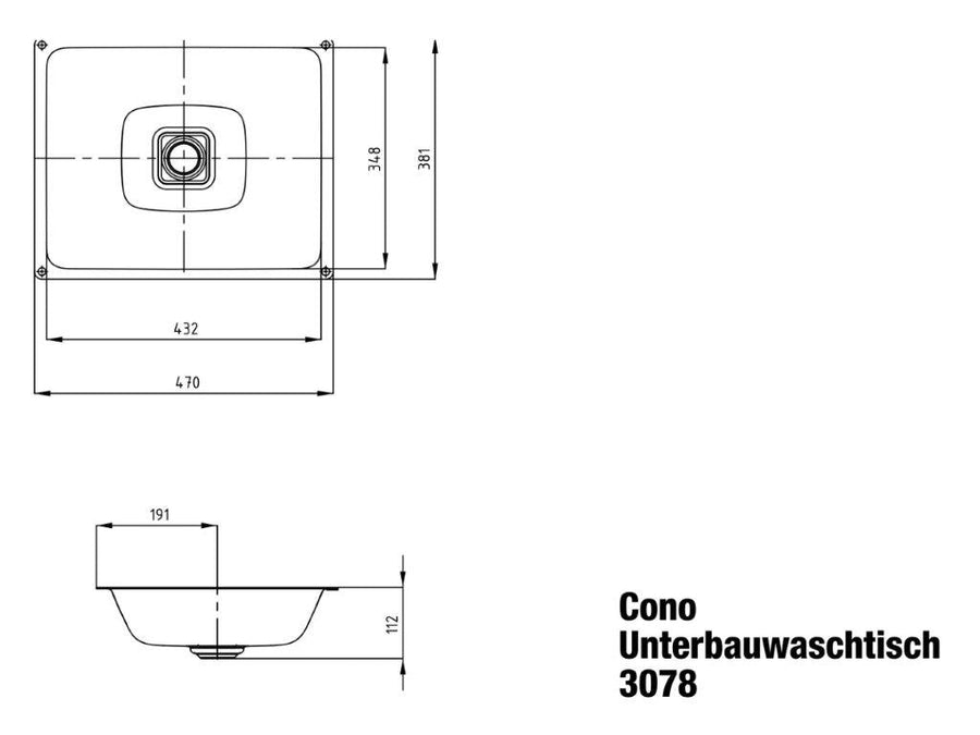 Cono Undercounter Basin