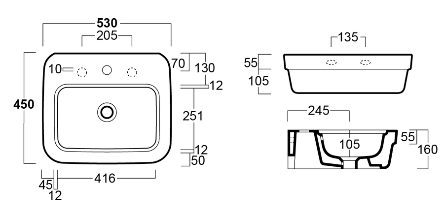 Balfour Wall Hung Basin