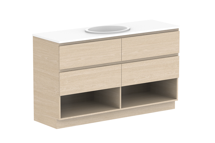 Glacier Shelf Twin Floor Mount Vanity