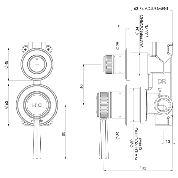 Wiltern SwitchMix Shower / Bath Diverter Mixer