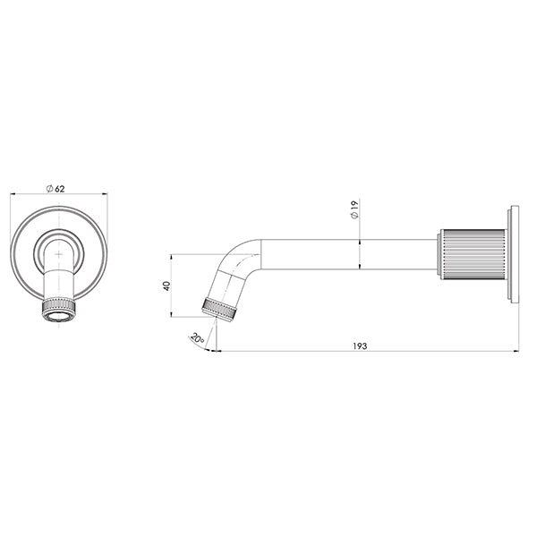 Wiltern Wall Basin / Bath Outlet