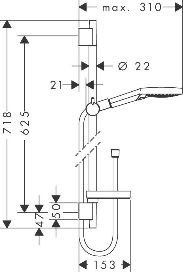 Raindance Select S 3 Jet EcoSmart Overhead Shower On Rail