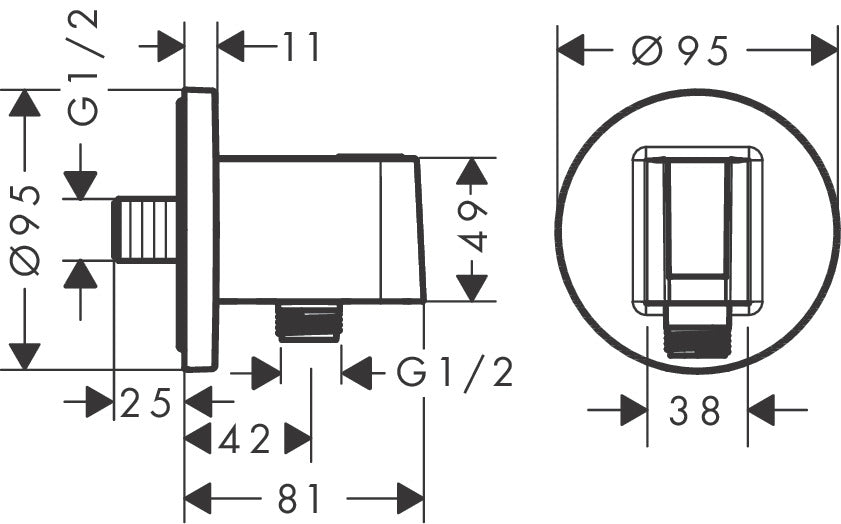 FixFit S Shower Wall Outlet with Shower Holder
