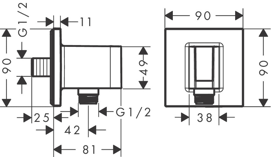 FixFit E Shower Wall Outlet with Shower Holder