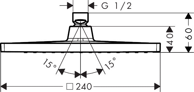 Crometta E 240 1 Jet Overhead Shower