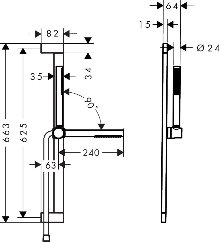 Pulsify S 100 1 Jet Overhead Shower On Rail