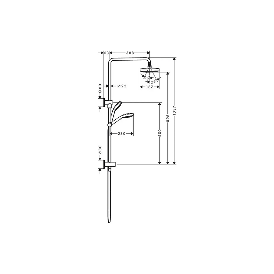Croma Select E 180 2 Jet Rose EcoSmart Reno & Hand Shower