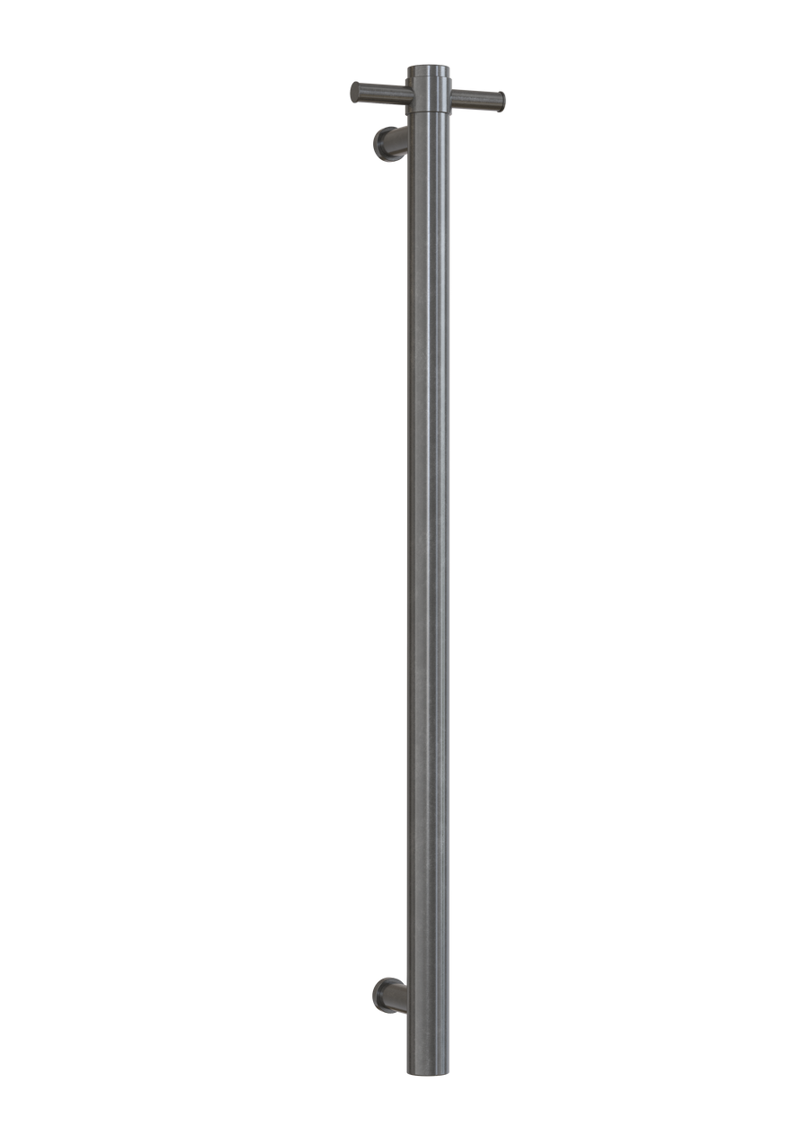 Straight/Round Heated Vertical Towel Bar with Optional Hook