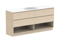 Glacier Shelf Twin Floor Mount Vanity