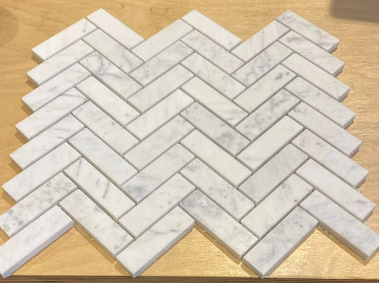 Bianco Carrara Honed Herringbone