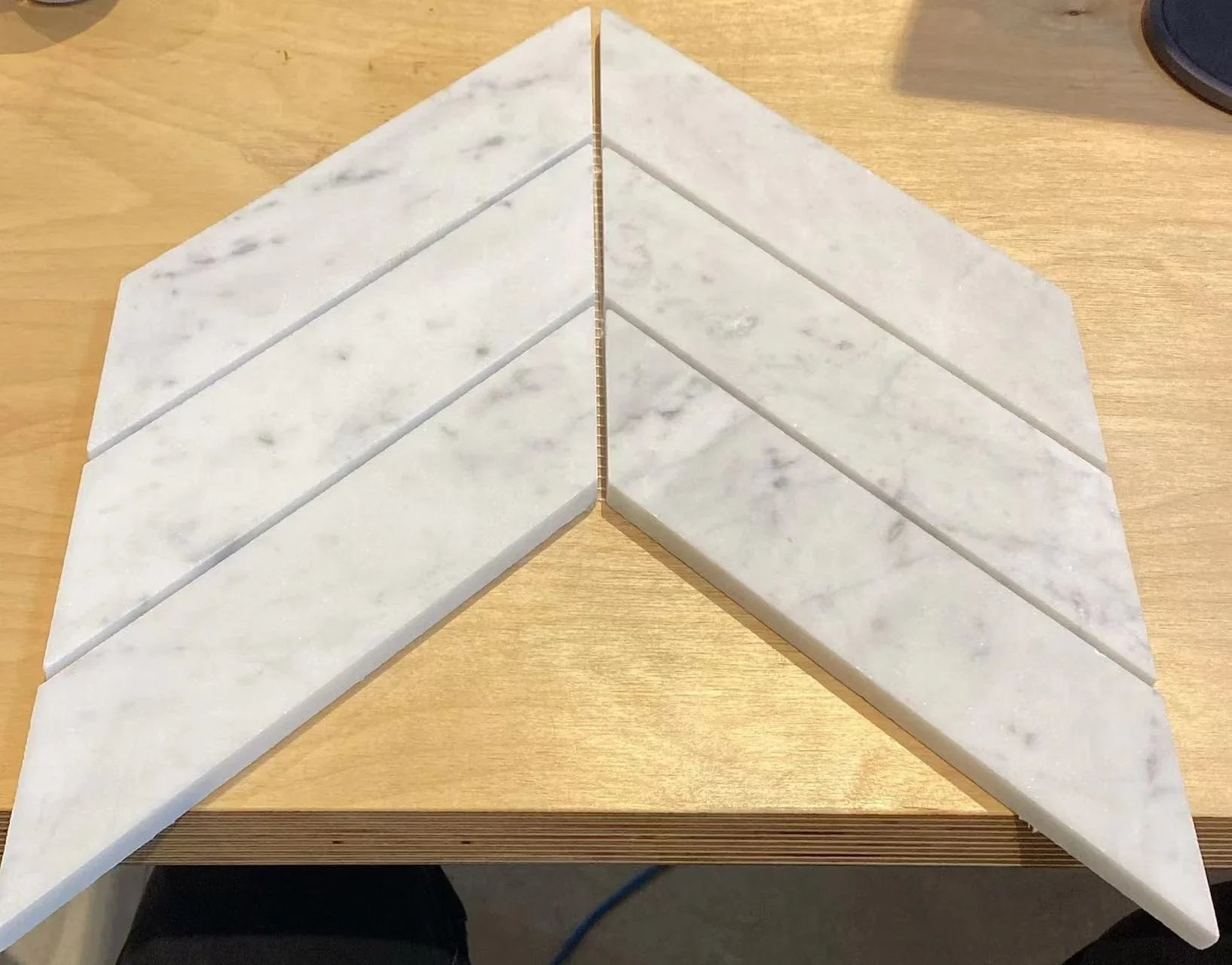 Bianco Carrara Honed Chevron