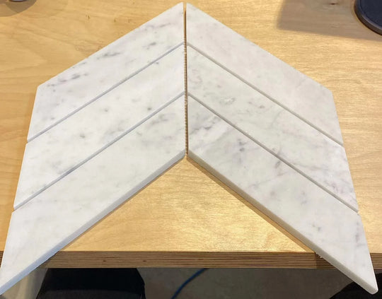 Bianco Carrara Honed Chevron