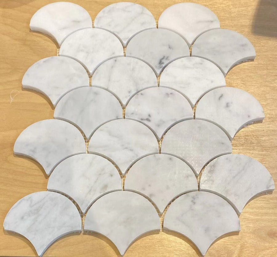 Bianco Carrara Honed Fish Scale