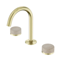 Serenity Basin Set Arc Spout with Rome Travertine Handle