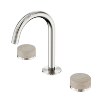 Serenity Basin Set Arc Spout with Rome Travertine Handle