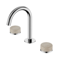 Serenity Basin Set Arc Spout with Rome Travertine Handle