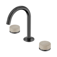 Serenity Basin Set Arc Spout with Rome Travertine Handle