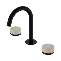 Serenity Basin Set Arc Spout with Rome Travertine Handle