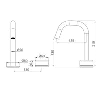 Serenity Progressive Basin Mixer Edge Spout With Marquina Black Handle