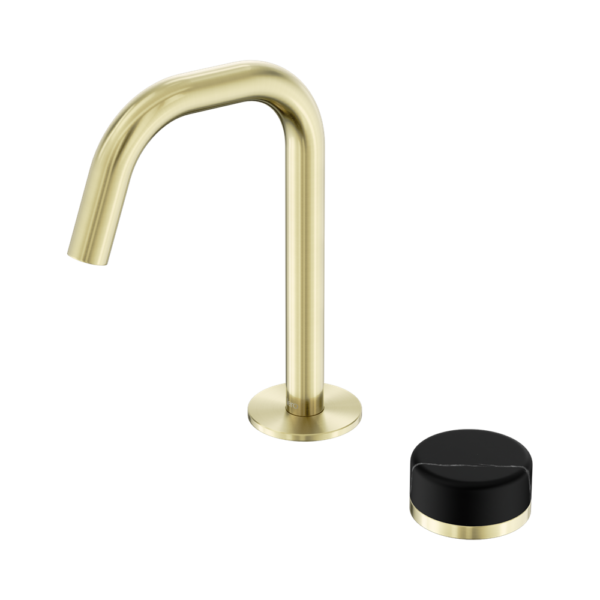 Serenity Progressive Basin Mixer Edge Spout With Marquina Black Handle