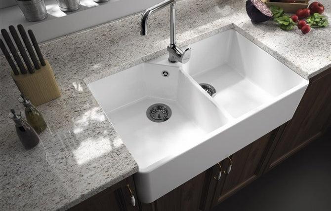 Chester Double Flat Fine Fireclay Farmhouse Butler Sink