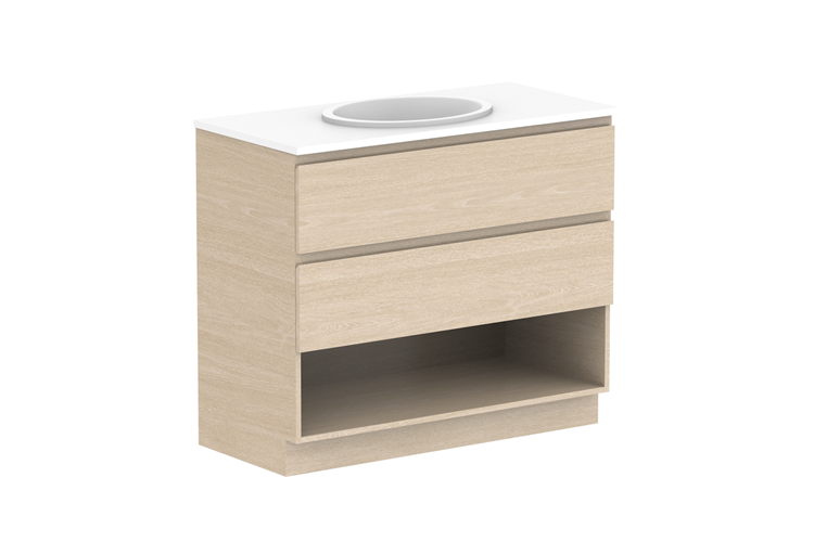 Glacier Shelf Twin Floor Mount Vanity