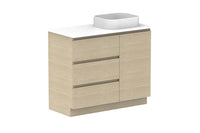 Glacier Hamper Trio Floor Mount Vanity
