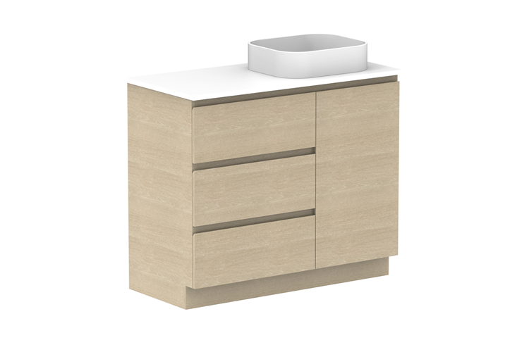 Glacier Hamper Trio Floor Mount Vanity