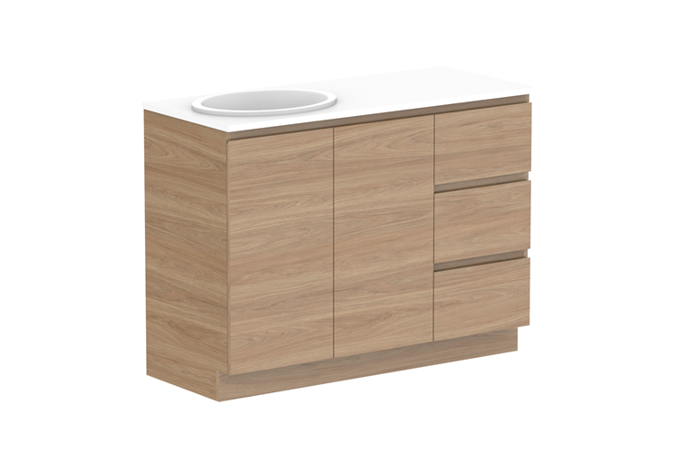 Glacier Door & Drawer Trio Floor Mount Vanity