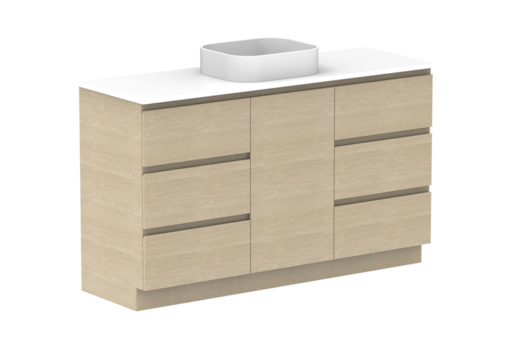 Glacier Hamper Trio Floor Mount Vanity