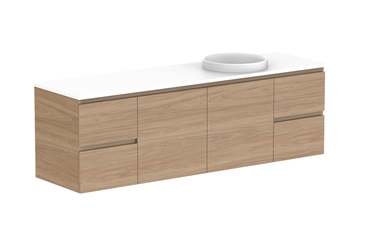 Glacier Door & Drawer Twin Wall Hung Vanity