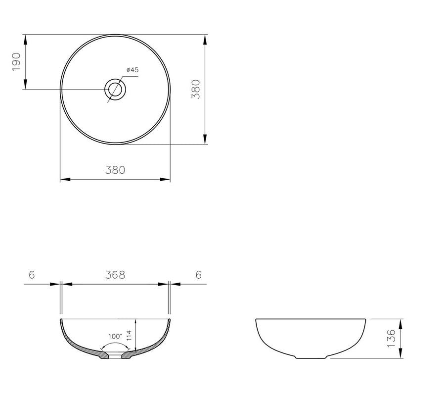 Fina Round Above Counter Basin