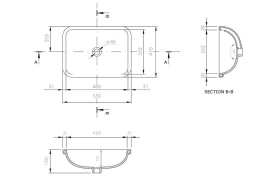 Fino Large Undercounter Basin