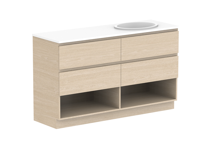 Glacier Shelf Twin Floor Mount Vanity