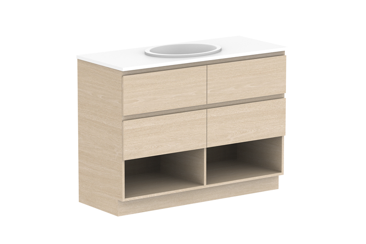Glacier Shelf Twin Floor Mount Vanity