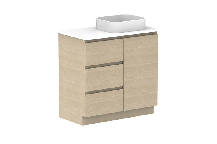 Glacier Hamper Trio Floor Mount Vanity