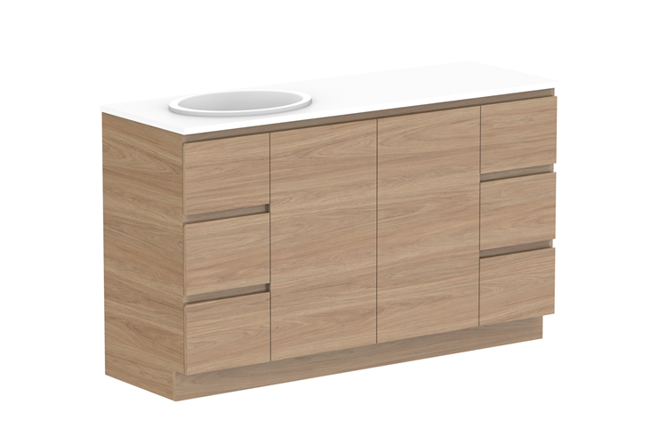 Glacier Door & Drawer Trio Floor Mount Vanity