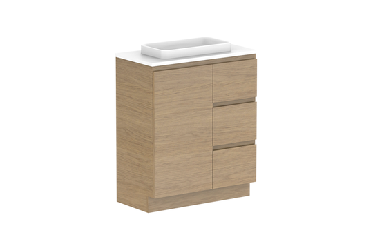 Glacier Ensuite Dor & Drawer Trio Floor Mount Vanity