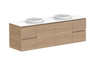 Glacier Door & Drawer Twin Wall Hung Vanity