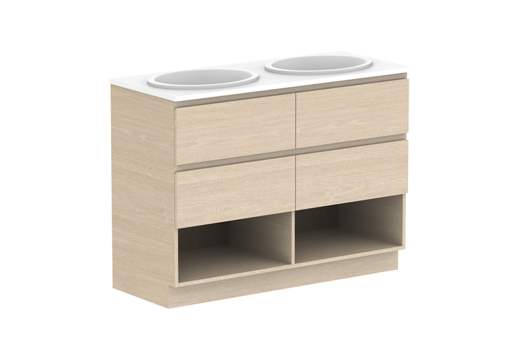 Glacier Shelf Twin Floor Mount Vanity