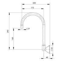 Ivy Wall Sink Gooseneck Outlet - Lead Free