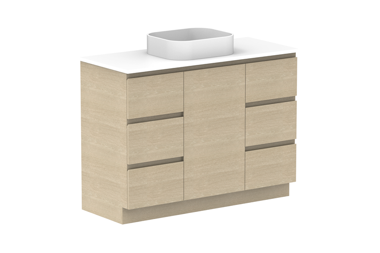 Glacier Hamper Trio Floor Mount Vanity