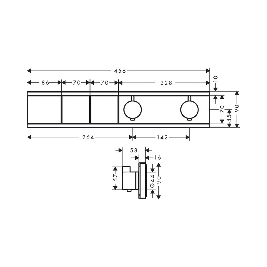 RainSelect Thermostat for Concealed Installation
