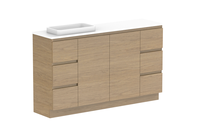 Glacier Ensuite Dor & Drawer Trio Floor Mount Vanity